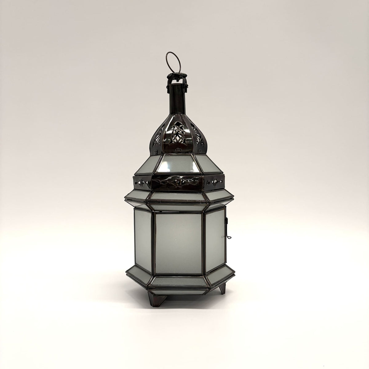 farol árabe hexagonal blanco