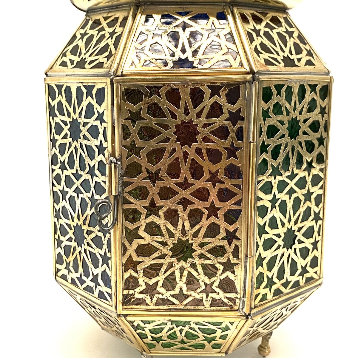 Lanterna Árabe Octogonal de Latão 38cm | Lâmpadas Árabes
