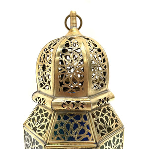 Lanterna Árabe Octogonal de Latão 38cm | Lâmpadas Árabes