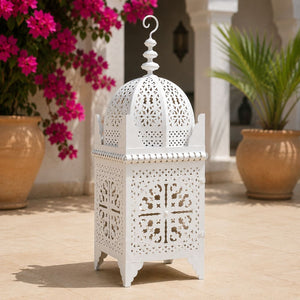 farol marroquí blanco forja 100cm
