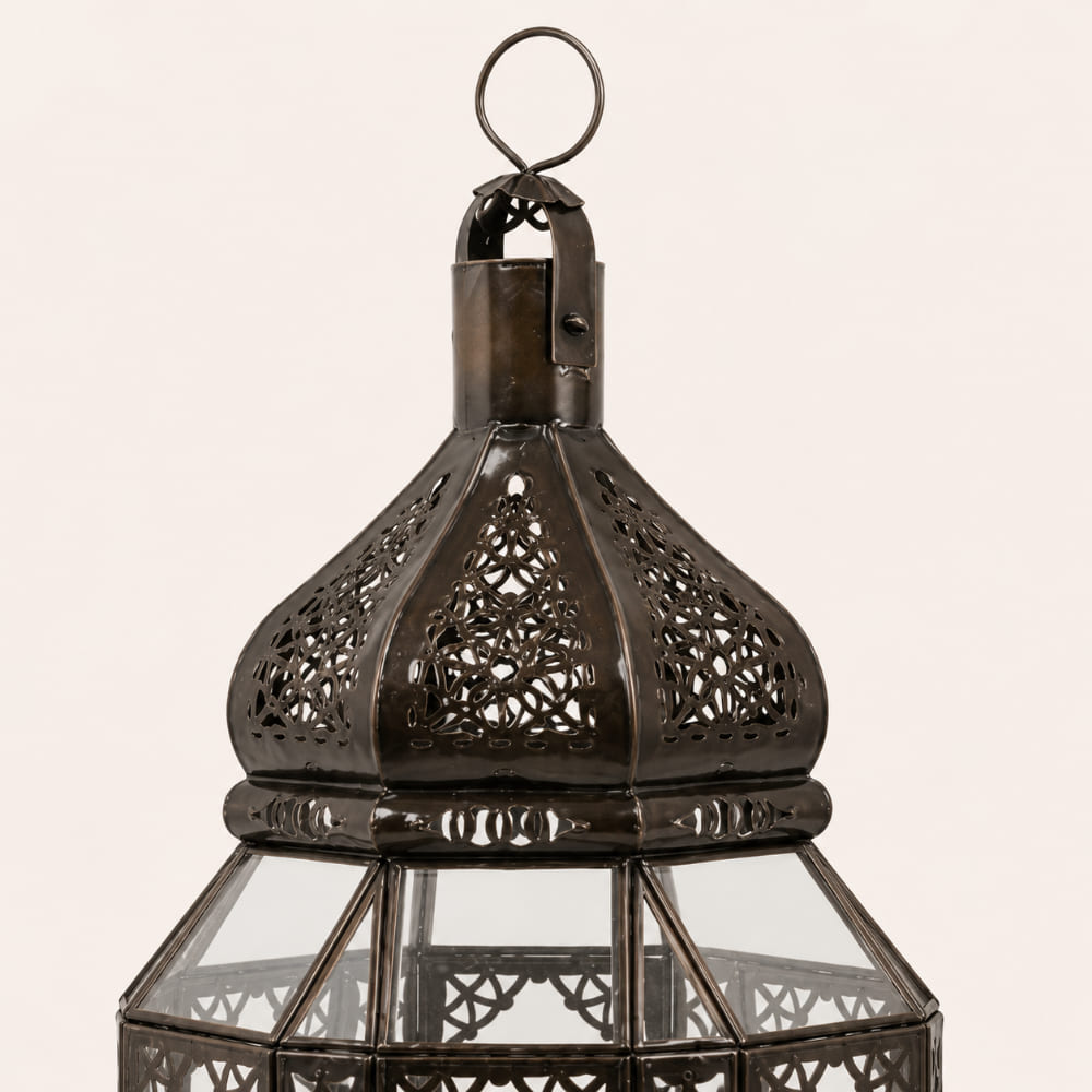 farol marroquí cristal octogonal 64cm