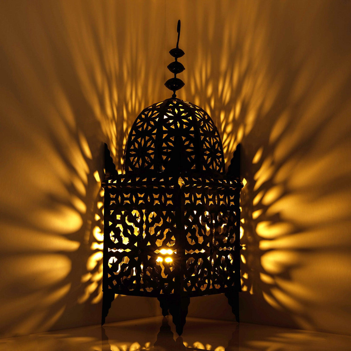 Farol marroquí cuadrado de hierro para vela - 9 Tamaños