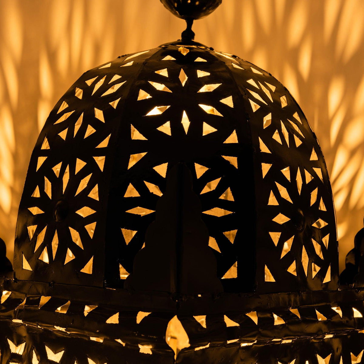 Farol marroquí cuadrado de hierro para vela - 9 Tamaños
