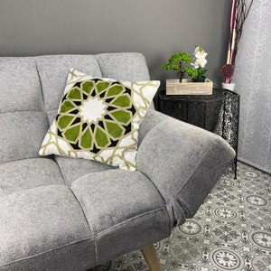 Funda de cojín árabe estrella verde MK8