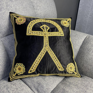 Funda de Cojín diseño indaloFunda de Cojín diseño indalo negro sofa