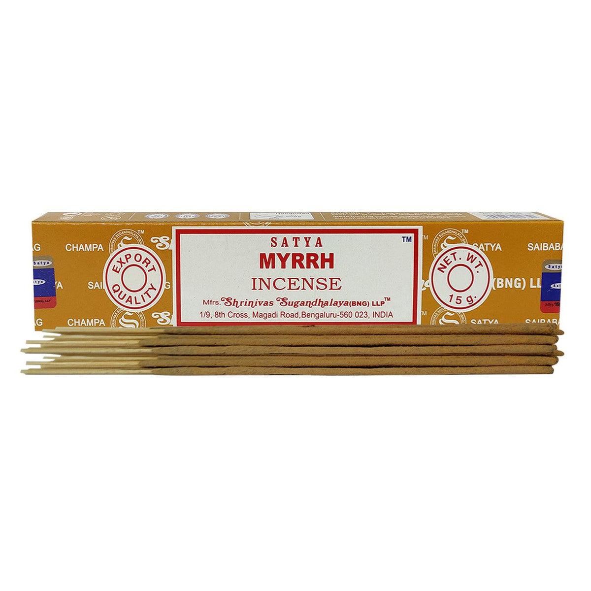Incienso Myrrh Satya en varitas - incienso de mirra