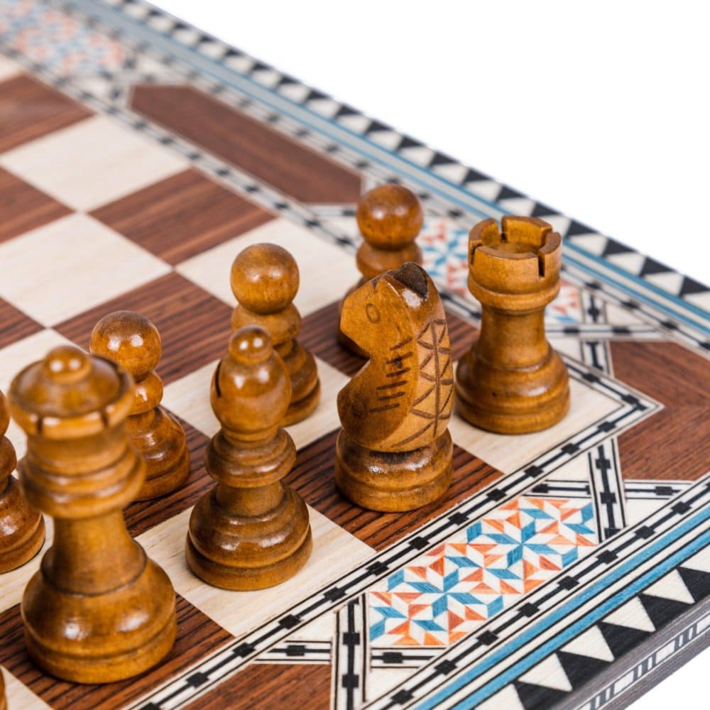 juego ajedrez taracea granadina fichas