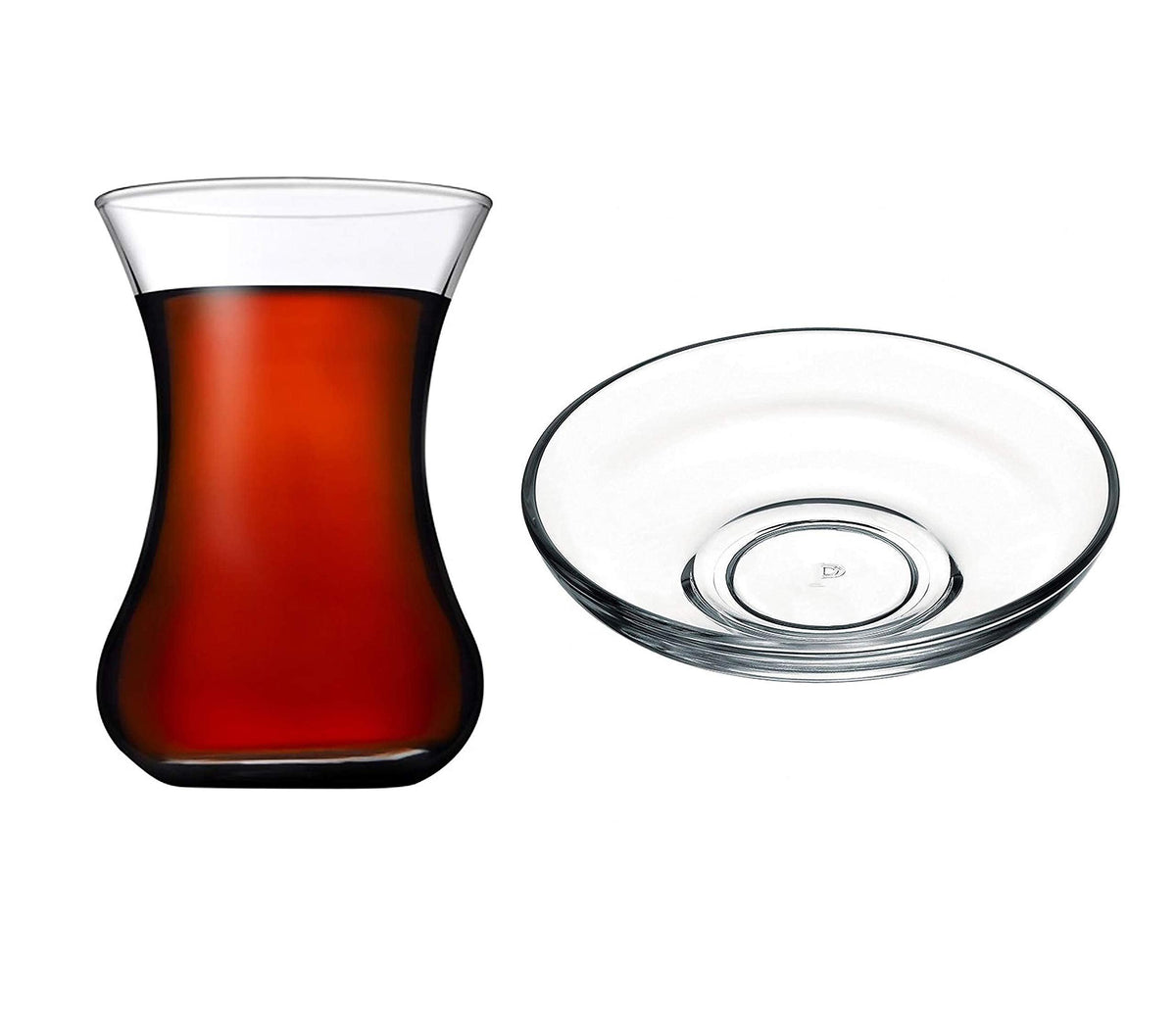 Juego de 6 vasos de té turco con plato