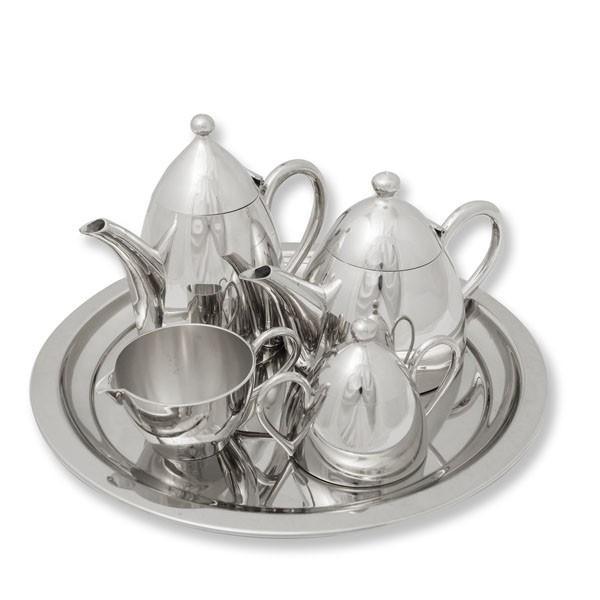 Juego de café y té árabe de bronce y acero