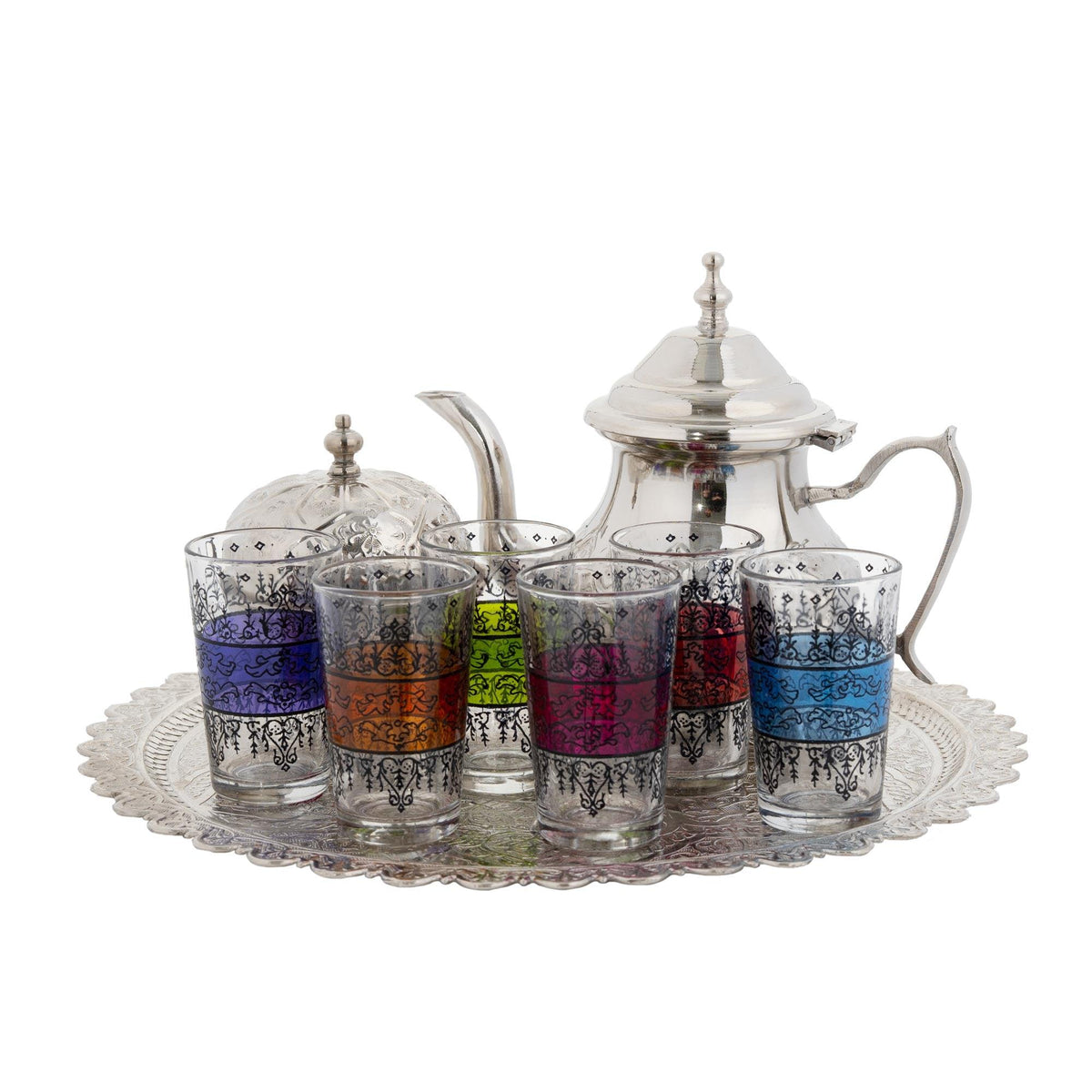 Juego de té árabe especial con bandeja turca