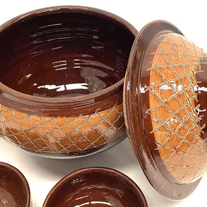 Juego de Sopera marroquí y cuencos cerámica