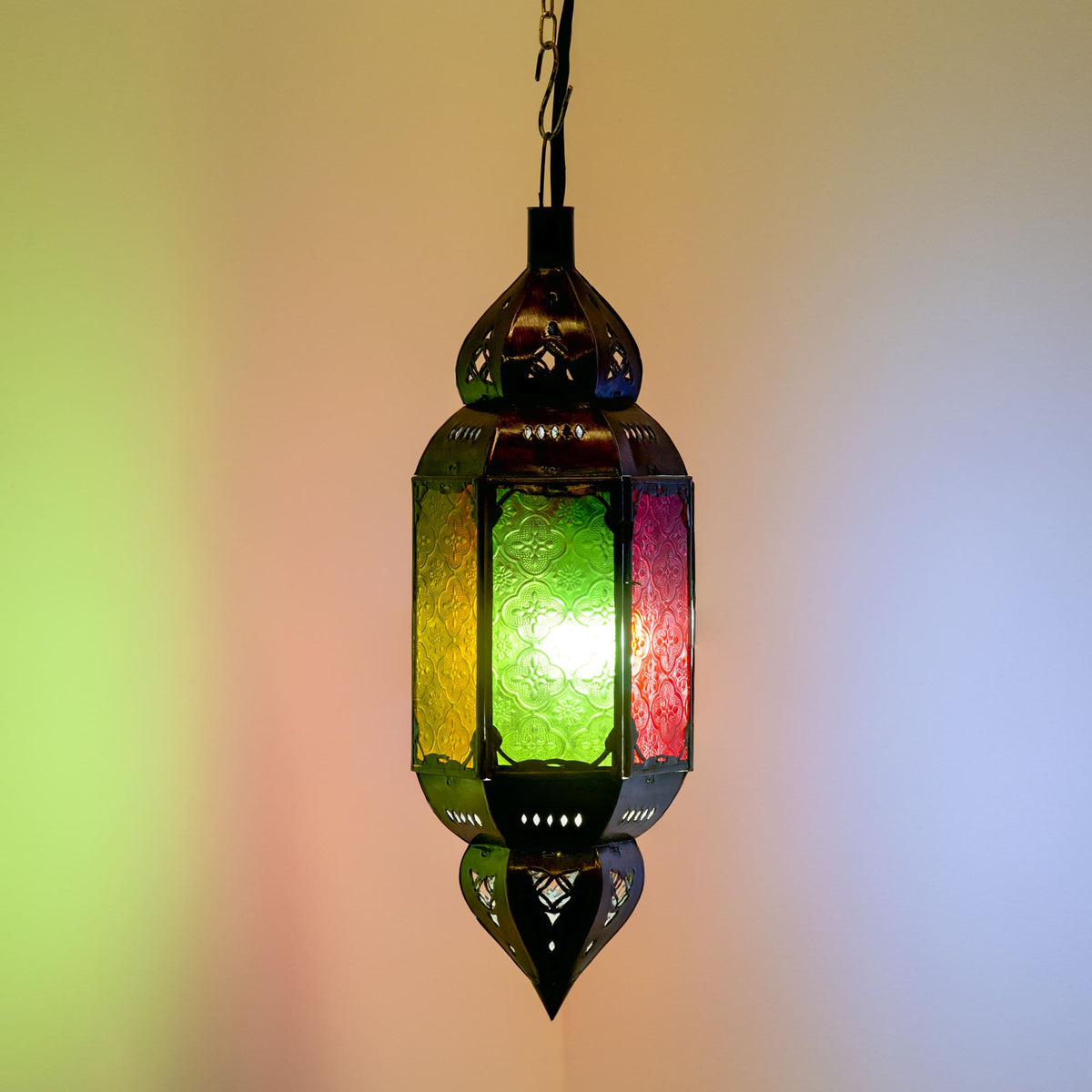 lámpara árabe cristal hexagonal A6