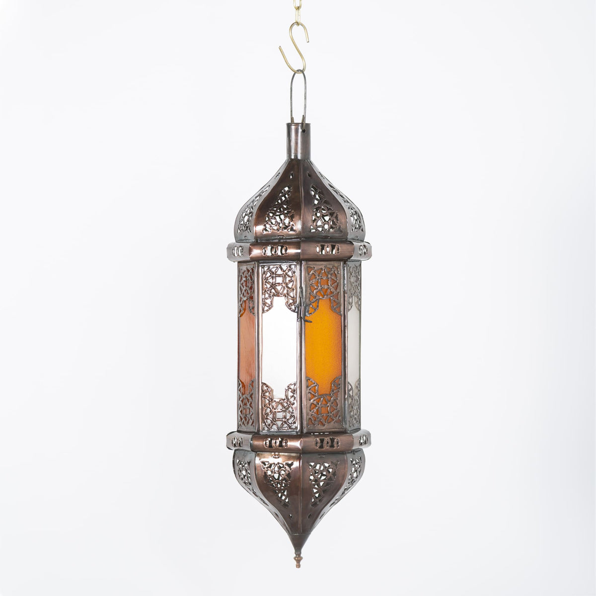 lámpara árabe de techo alargada A18 octogonal