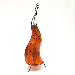lámpara marroquí piel naranja 70cm