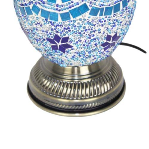 Lámpara turca de cristal de murano azul - modelo huevo
