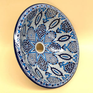 lavabo árabe cerámica fez azulado40 inclinado