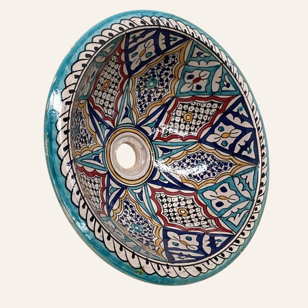 lavabo árabe de cerámica multicolor