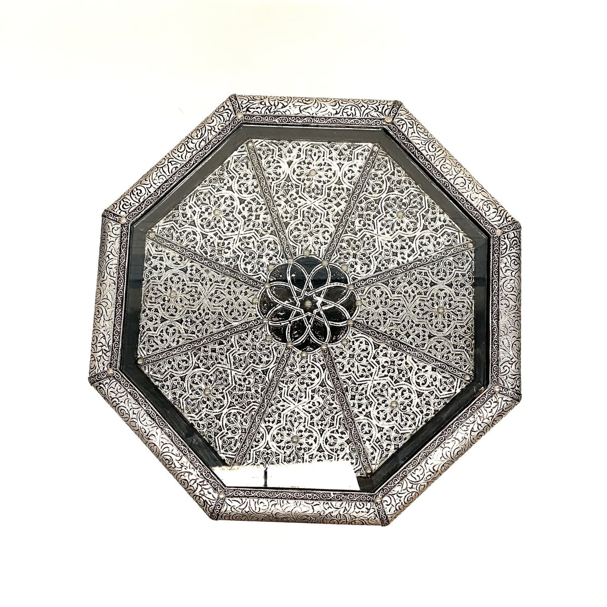 Mesa árabe auxiliar de alpaca octogonal estilo