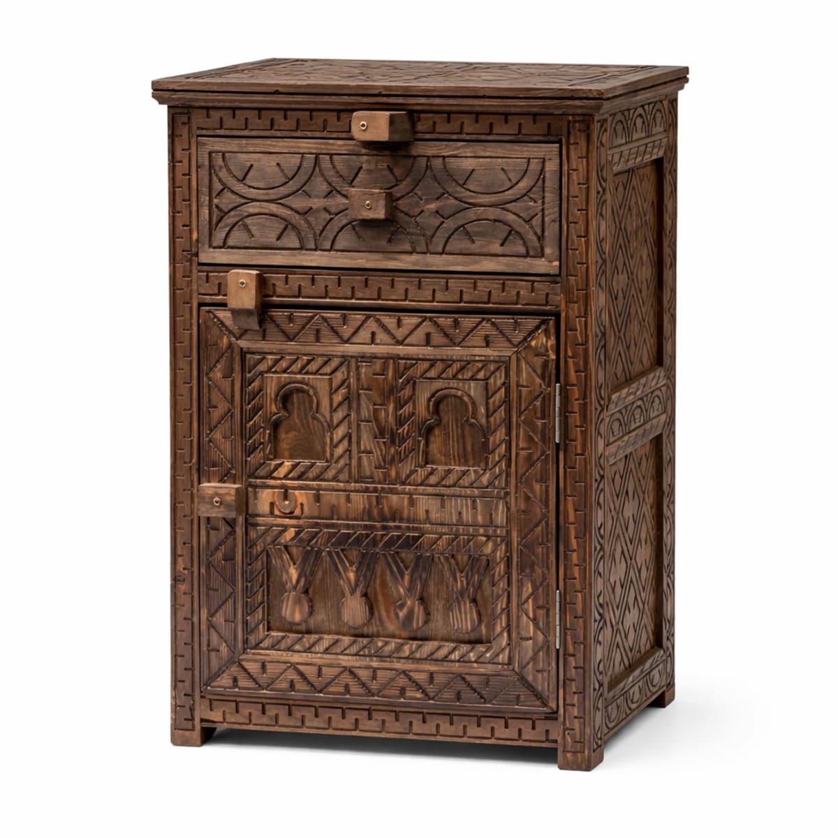 mesita de noche bereber madera maciza