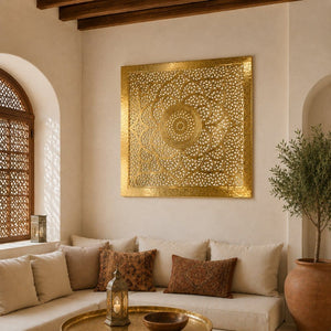 plafón árabe cuadrado dorado 100cm diurna