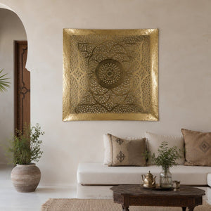 plafón árabe cuadrado dorado 80cm