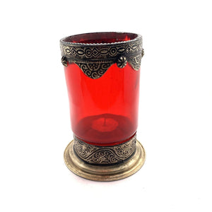 Portavelas marroquí vaso grande con alpaca