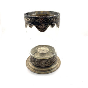 Portavelas marroquí vaso grande con alpaca