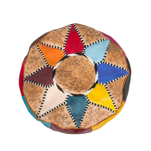 Puff árabe de cuero multicolor