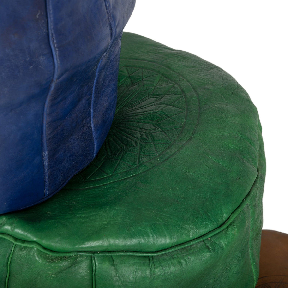 Puff árabe de cuero taburete alto