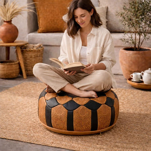 Puff árabe de piel ERFOUD contecto