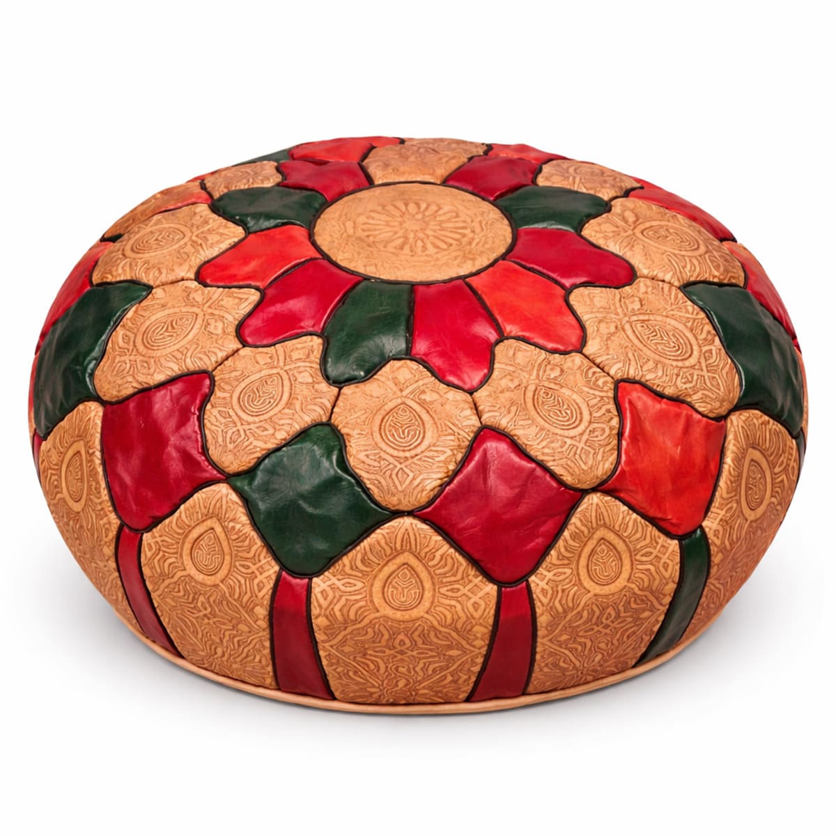 puff árabe de piel multicolor IZERBI