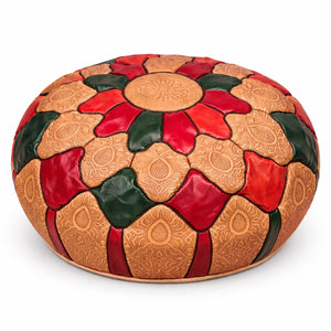 puff árabe de piel multicolor IZERBI