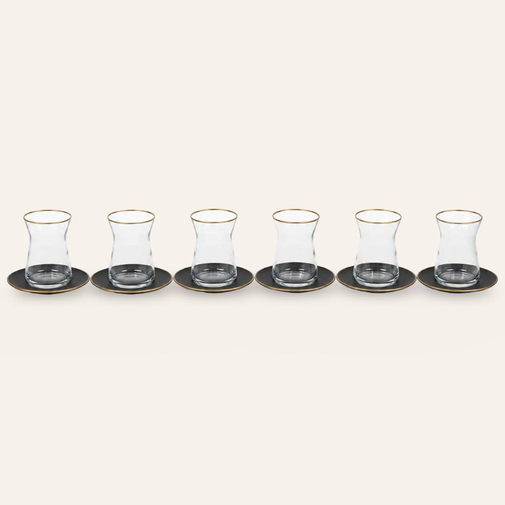 RAKLE juego vasos turcos negros