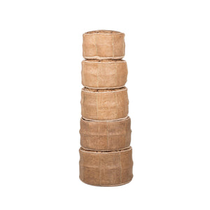 Set de 5 Puff árabe de piel estilo camello