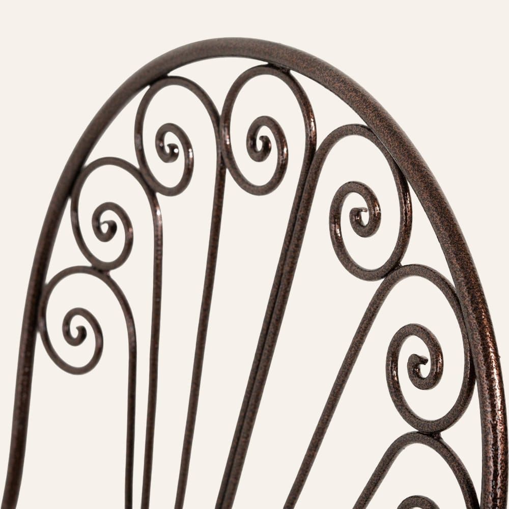 silla marroquí forja plegable cobre detalle