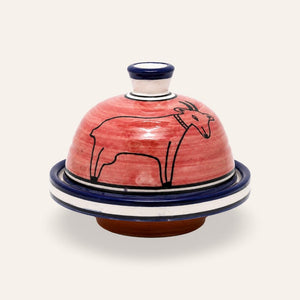 tajín marroquí cerámica cabra rojo
