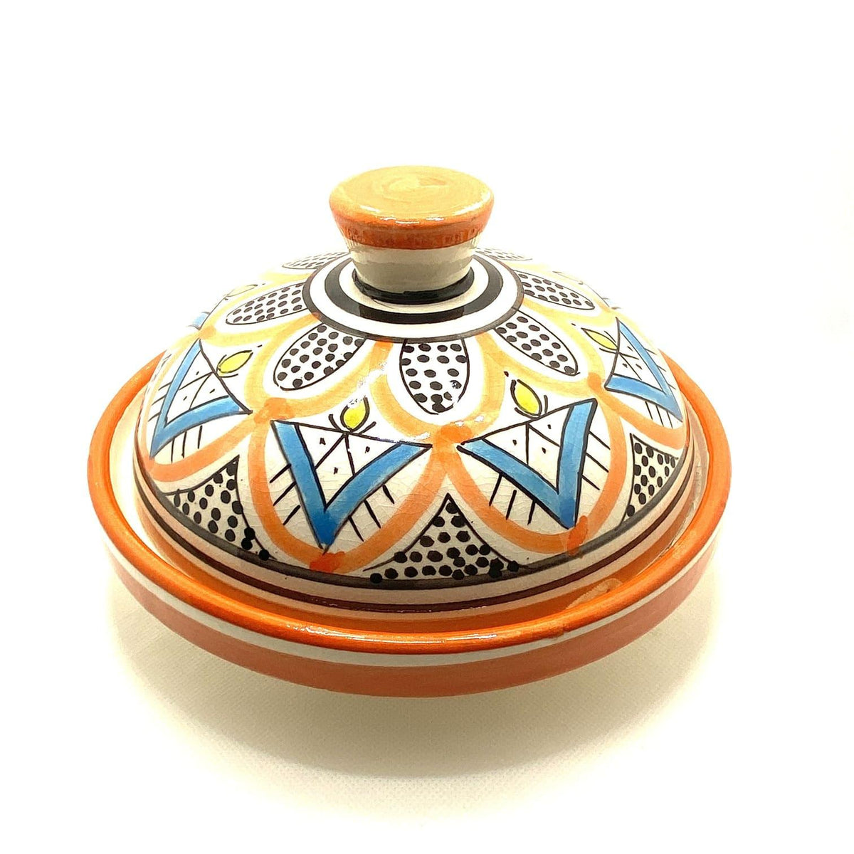 Tajín marroquí de cerámica naranja 20cm