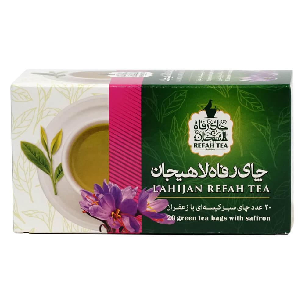 Té verde con azafrán en bolsitas