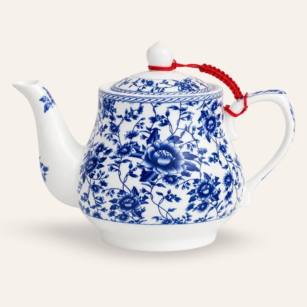 tetera floral oriental cerámica